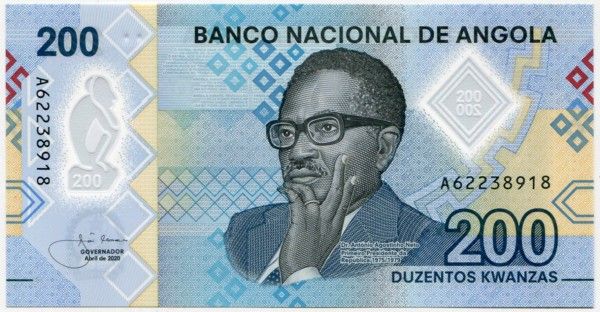 Банкнота Ангола 200 кванза 2020 год.