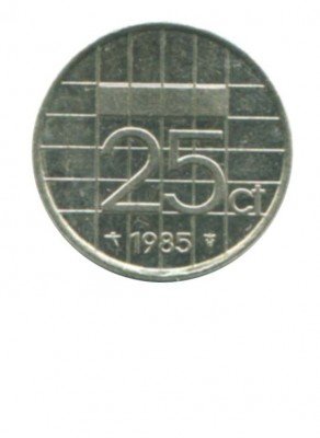Нидерланды 25 центов 1985 г.