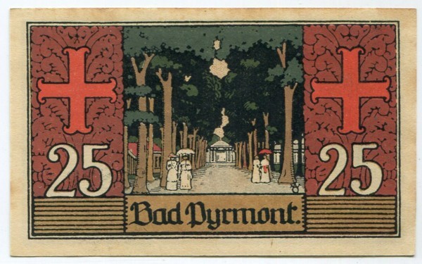Банкнота город Бад-Пирмонт 25 пфеннигов 1921 год.