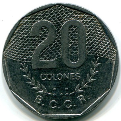 Монета Коста-Рика 20 колонов 1983 год.