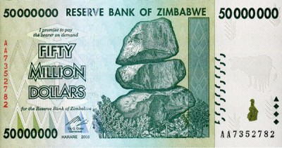 Зимбабве, банкнота 50 000 000 долларов, 2008 год