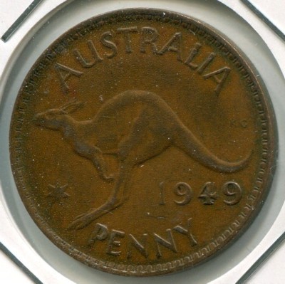 Монета Австралия 1 пенни 1949 год.