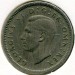 Монета Великобритания 6 пенсов 1951 год.