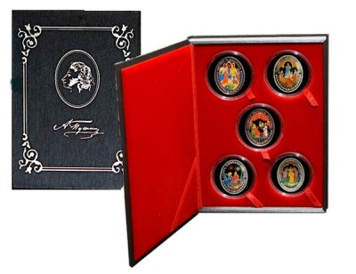 Беларуссия, набор серебряных монет "Сказки Пушкина А.С." 2009 год