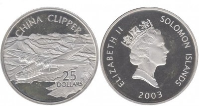 Соломоновы острова 25 долларов 2003 год "CHINA CLIPPER"