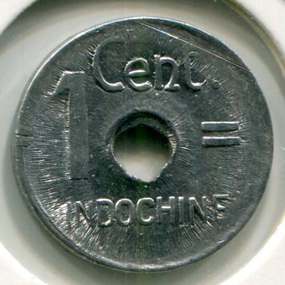 Монета Французский Индокитай 1 цент 1943 год.