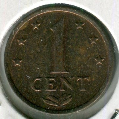 Монета Нидерландские Антилы 1 цент 1975 год.