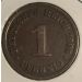 Монета Германия 1 пфенниг 1908 год D