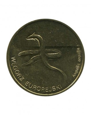 2 злотых Угорь европейский 2003 г. Животный мир