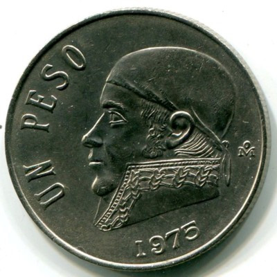 Монета Мексика 1 песо 1975 год.