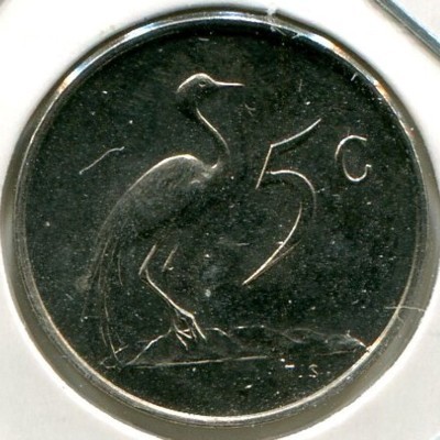 Монета ЮАР 5 центов 1967 год.