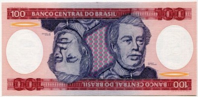 Банкнота Бразилия 100 крузейро 1981-84 год.