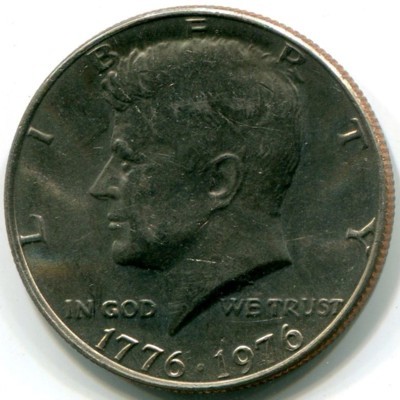 Монета США 50 центов 1976 год. 200 лет независимости США.