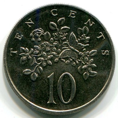 Монета Ямайка 10 центов 1987 год. 