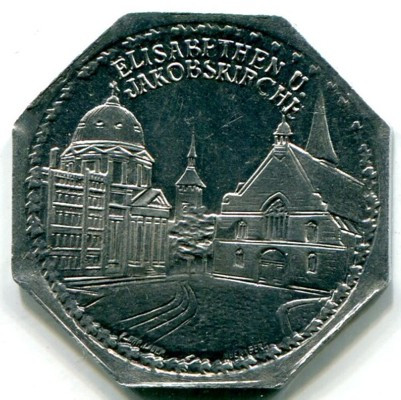 Трамвайный жетон Нюрнберг 20 пфеннигов 1920-23 год. Нотгельд