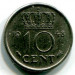 Монета Нидерланды 10 центов 1948 год.