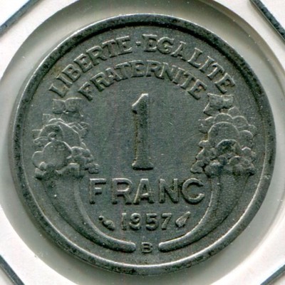 Монета Франция 1 франк 1957 год. B