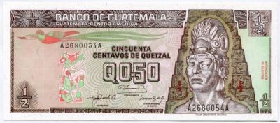 Банкнота Гватемала 1/2 кетцаля 1992 год.