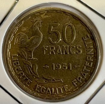 Франция, 50 франков 1951 г.