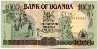 Банкнота Уганда 1000 шиллингов 2003 год.