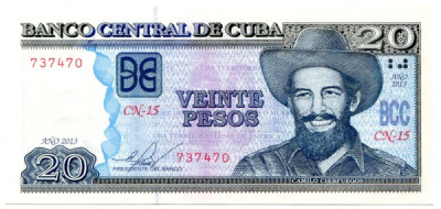 Банкнота Куба 20 песо 2013 год.