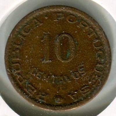 Монета Острова Сан-Томе и Принсипи 10 сентаво 1962 год. 2