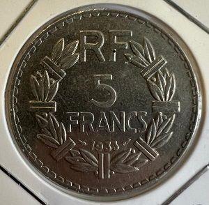 Франция, 5 франков 1933 г.