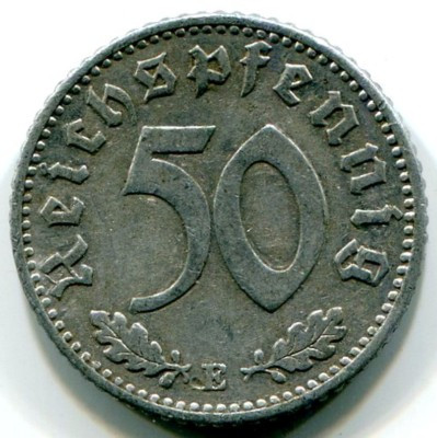 Монета Германия 50 рейхспфеннигов 1935 год. E
