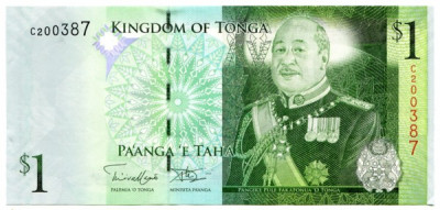 Банкнота Тонга 1 паанга 2009 год. 
