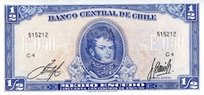 Чили, банкнота 1/2 эскудо, 1962 г.