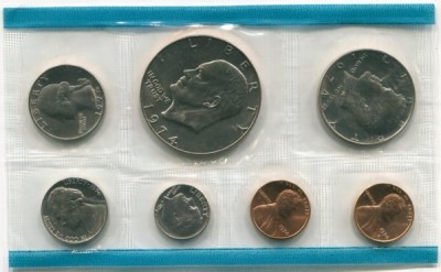 США годовой набор из 6-ти монет 1974 год.
