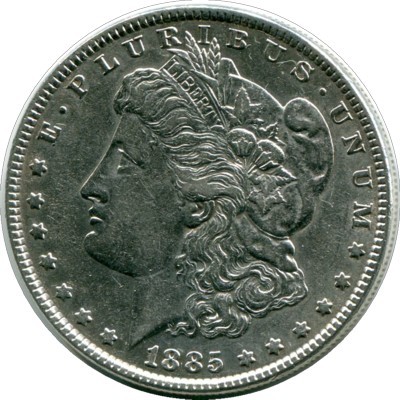 Монета США 1 доллар 1885 год.