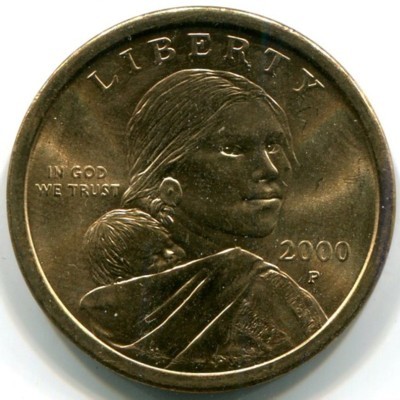 Монета США 1 доллар 2000 год. P