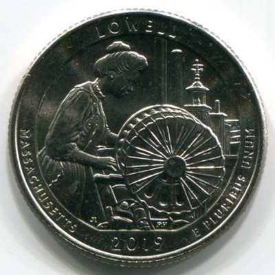 Монета США 25 центов 2019 год. P