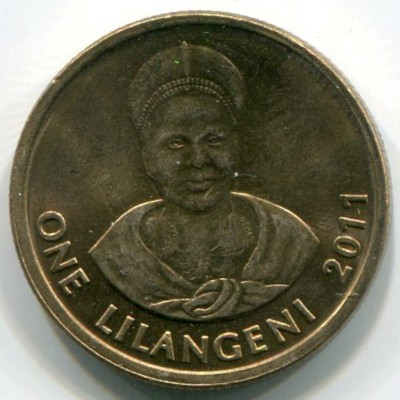 Монета Свазиленд 1 лилангени 2011 год.