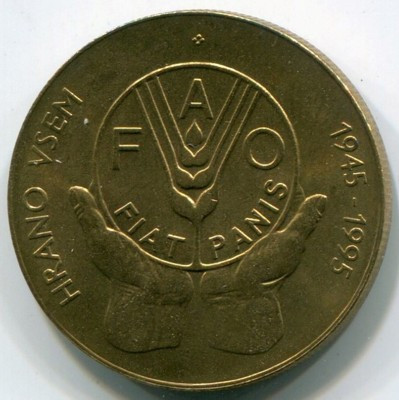 Монета Словения 5 толаров 1995 год. FAO