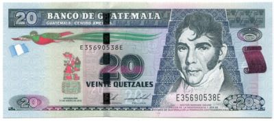 Банкнота Гватемала 20 кетцаль 2018 год. 2