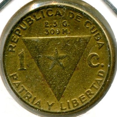 Монета Куба 1 сентаво 1953 год. 1