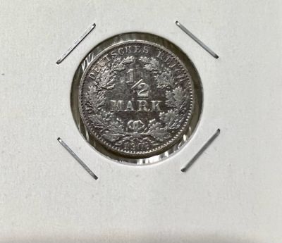 Монета Германия 1/2 марки 1906 г. G