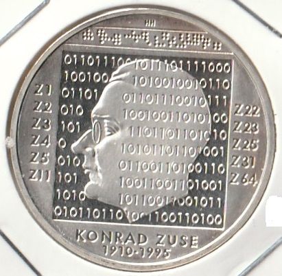 Германия 10 евро 2010 г. 100 лет со дня рождения Конрада Цузе