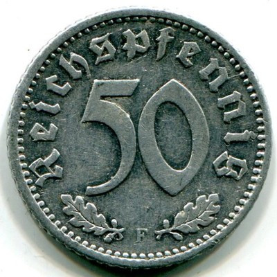 Монета Германия 50 рейхспфеннигов 1935 год. F