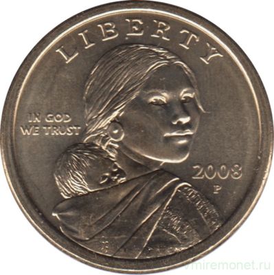Монета США 1 доллар 2008 год. P "Сакагавея"