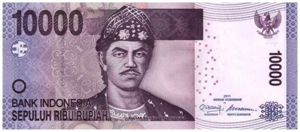 Банкнота Индонезия 10000 рупий 2010 год.