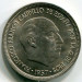 Монета Испания 5 песет 1957 год.