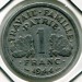 Монета Франция 1 франк 1944 год. С