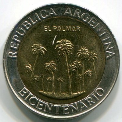 Монета Аргентина 1 песо 2010 год. 200 лет Аргентине - парк Эль-Палмар.