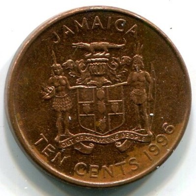 Монета Ямайка 10 центов 1996 год. 