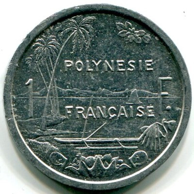 Монета Французская полинезия 1 франк 1982 год.