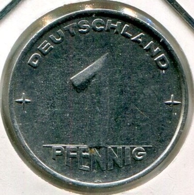 Монета ГДР 1 пфенниг 1952 год. А