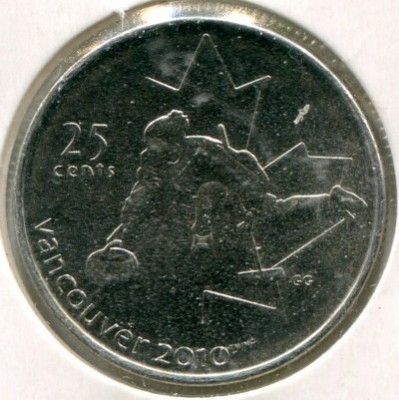 Монета Канада 25 центов 2007 год. Кёрлинг